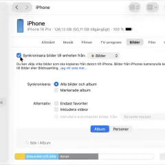 Synkronisera icloud-bilder från iPhone till datorn. Välj att synkronisera alla bilder eller markerade album.