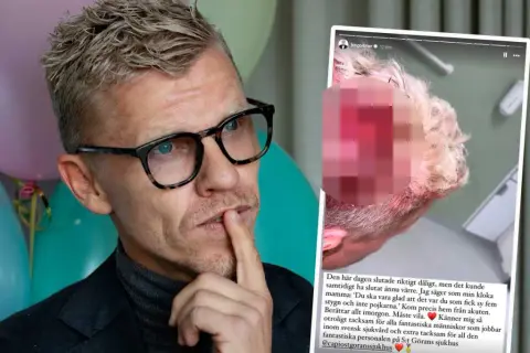 Bingo Rimer delar fotografier från akuten, tackar personalen på S:t Görans sjukhus.