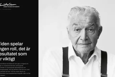 Porträtt av den legendariske fotografen Lennart Nilsson. Hans verk är tidlösa.