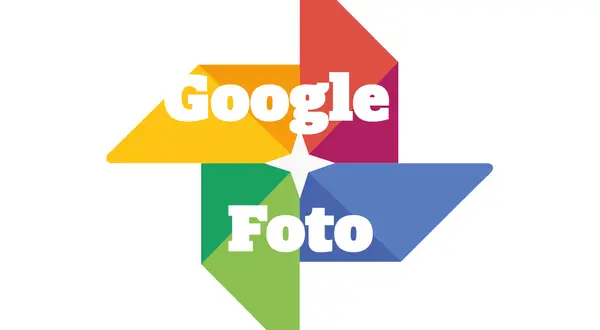 Google Foto-logotypen, som representerar molnlagring för dina bilder.