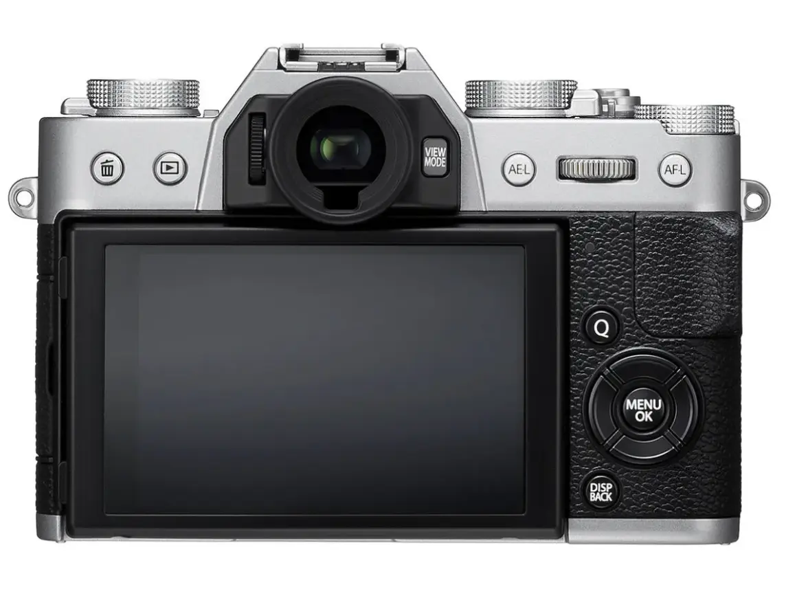 Fuji XT20 i silver med stor skärm och reglage. Perfekt för att fånga dina minnen.