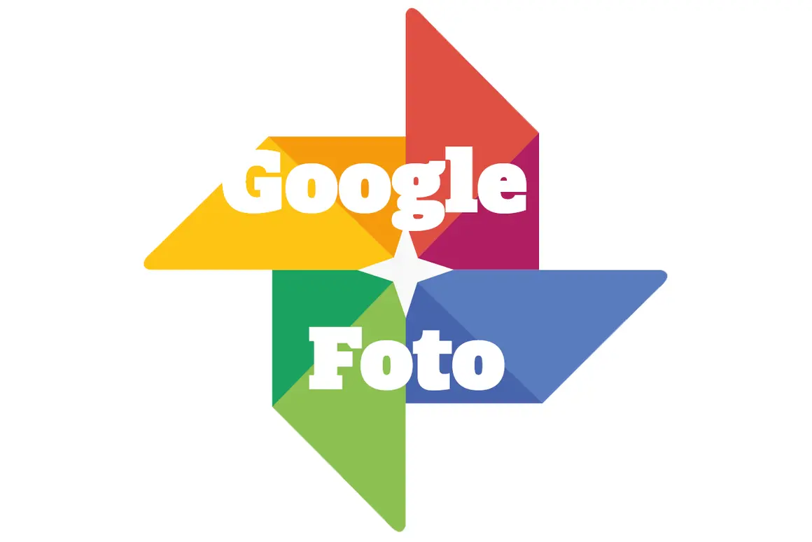 Google Foto-logotypen, som representerar molnlagring för dina bilder.
