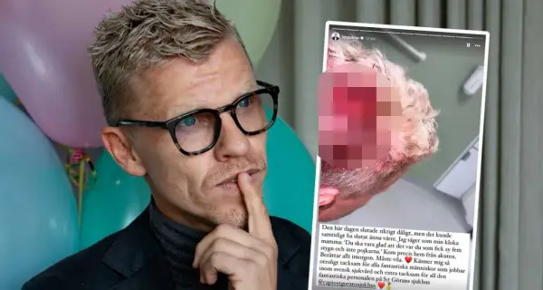 Bingo Rimer delar fotografier från akuten, tackar personalen på S:t Görans sjukhus.
